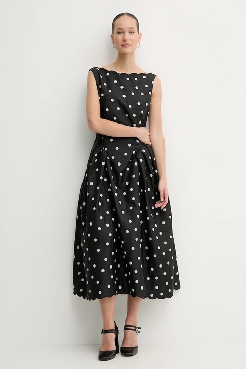 Stine Goya sukienka kolor czarny midi rozkloszowana SG-PS26-D199-2451 - zdjęcie produktu nr 1