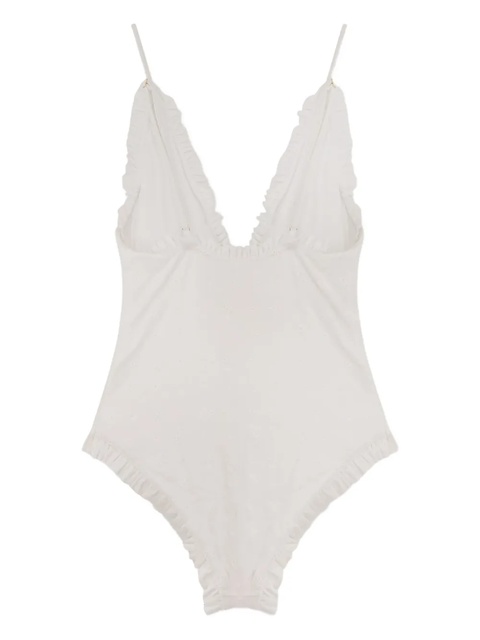 Chloé ruffled embroidered swimsuit - White - zdjęcie produktu nr 2