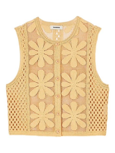 SANDRO crochet top - Yellow - zdjęcie produktu nr 1