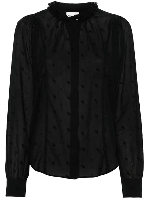 MARANT ÉTOILE Terzali floral-embroidered blouse - Black - zdjęcie produktu nr 1