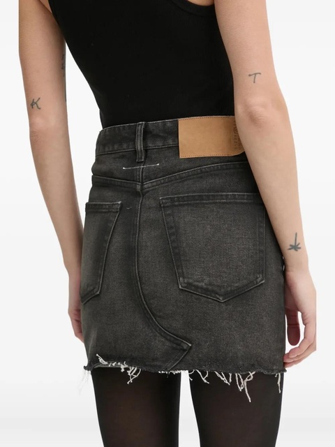 MM6 Maison Margiela frayed denim skirt - Grey - zdjęcie produktu nr 2