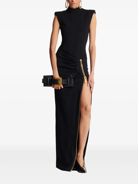 Balmain Anthem buckle-detail calfskin-leather clutch - Black - zdjęcie produktu nr 1