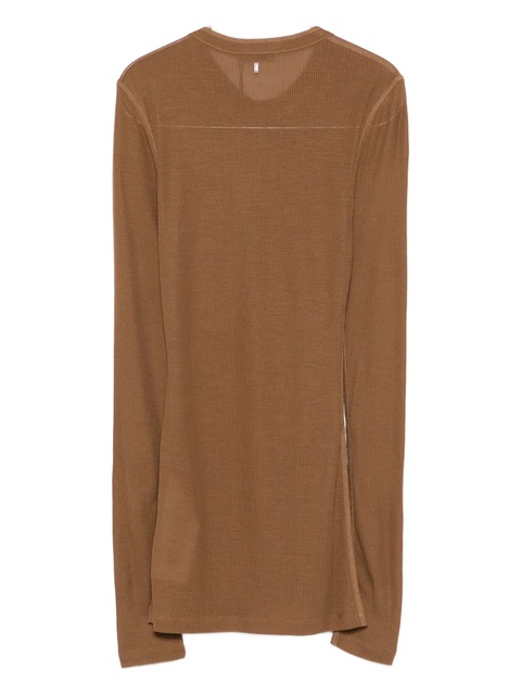 AMI Paris ribbed henley top - Brown - zdjęcie produktu nr 1