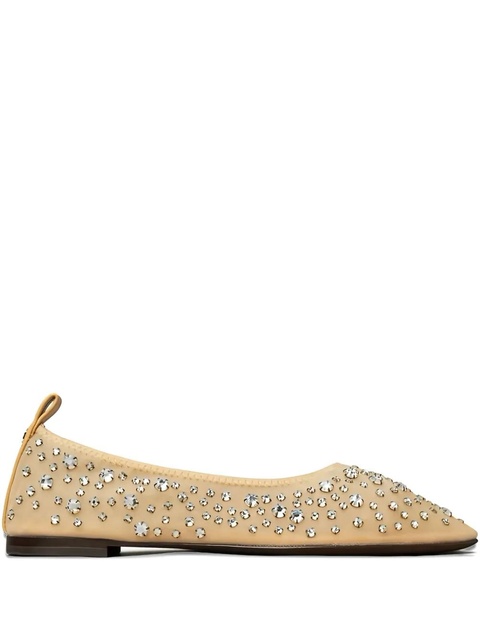 Tory Burch rhinestone-embellished ballet flats - Yellow - zdjęcie produktu nr 1