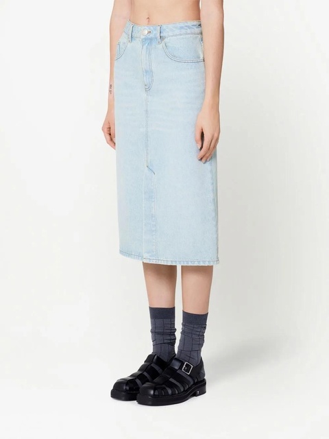 AMI Paris denim pencil midi skirt - Blue - zdjęcie produktu nr 2