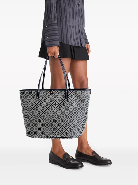 Tory Burch T Monogram zip tote bag - Blue - zdjęcie produktu nr 1