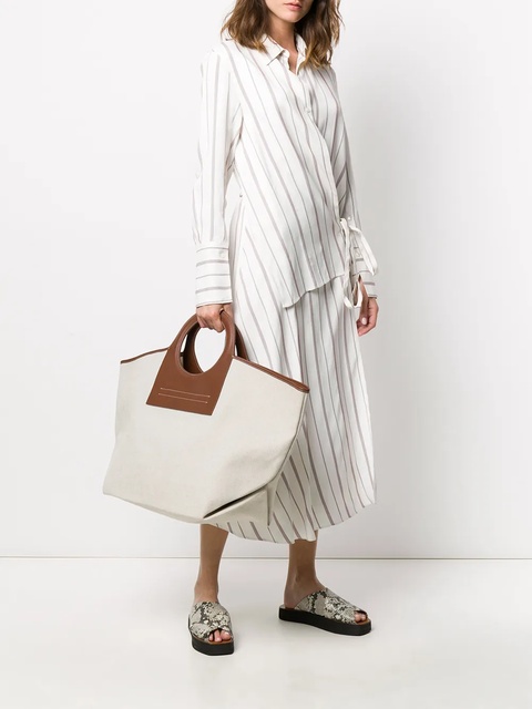 Hereu Cala Leather-Trimmed Large tote bag - Neutrals - zdjęcie produktu nr 2