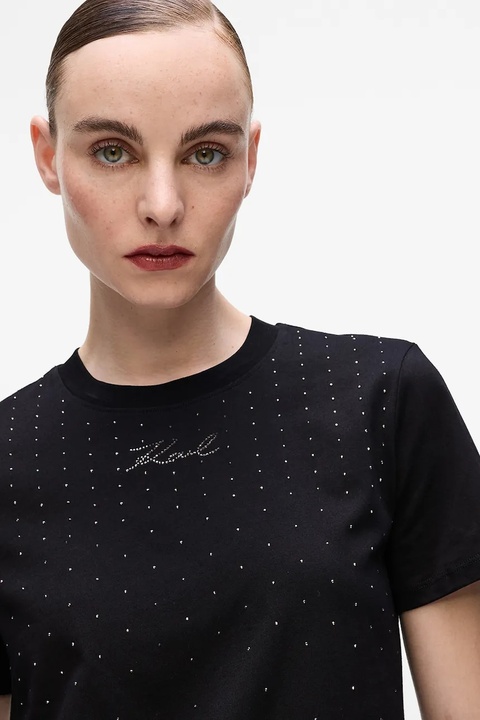 Karl Lagerfeld t-shirt bawełniany damski kolor czarny A4W17050 - zdjęcie produktu nr 2
