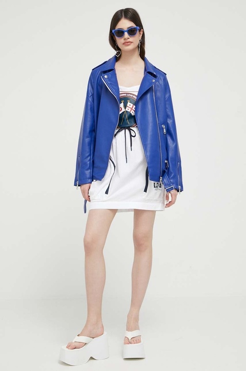 Love Moschino spódnica kolor biały mini prosta - zdjęcie produktu nr 2