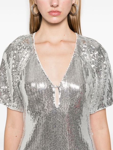 ROTATE BIRGER CHRISTENSEN sequinned midi dress - Grey - zdjęcie produktu nr 2