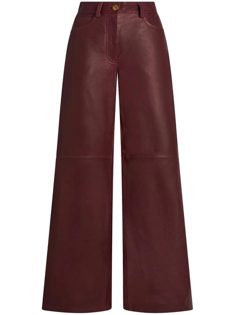 ETRO wide-leg leather trousers - Red - zdjęcie produktu nr 1