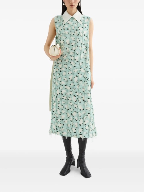 Jil Sander fringe-detailing midi dress - Green - zdjęcie produktu nr 2