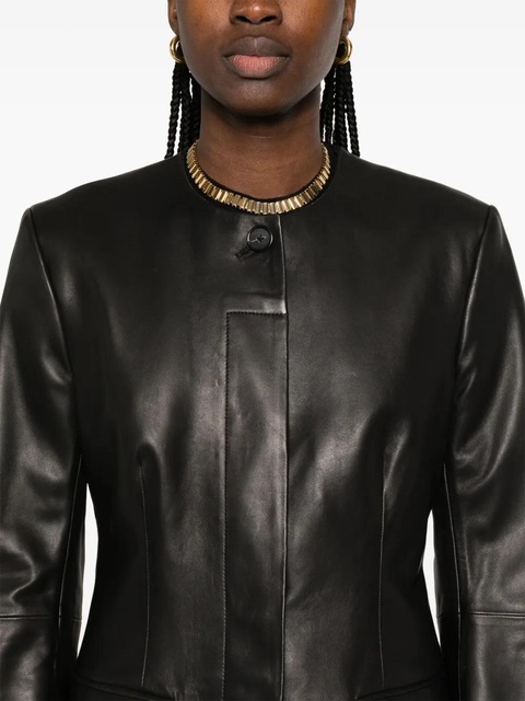 TOTEME collarless leather jacket - Black - zdjęcie produktu nr 2
