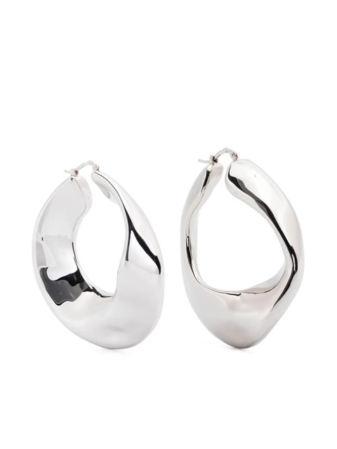 Jil Sander sculpted hoop earrings - Silver - zdjęcie produktu nr 1