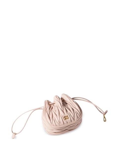 Miu Miu Matelassé nappa leather pouch - Pink - zdjęcie produktu nr 1