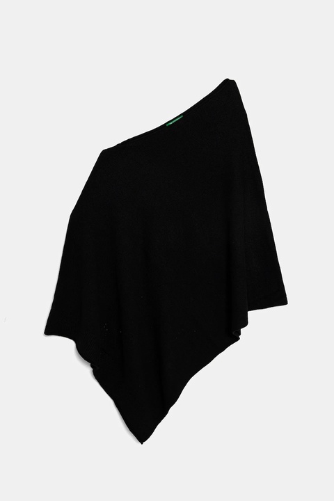 United Colors of Benetton poncho z domieszką wełny kolor czarny 1235DU01A - zdjęcie produktu nr 1