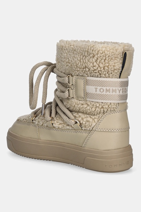 Tommy Hilfiger śniegowce FAUX SHEARLING SNOWBOOT kolor beżowy FW0FW08788 - zdjęcie produktu nr 2