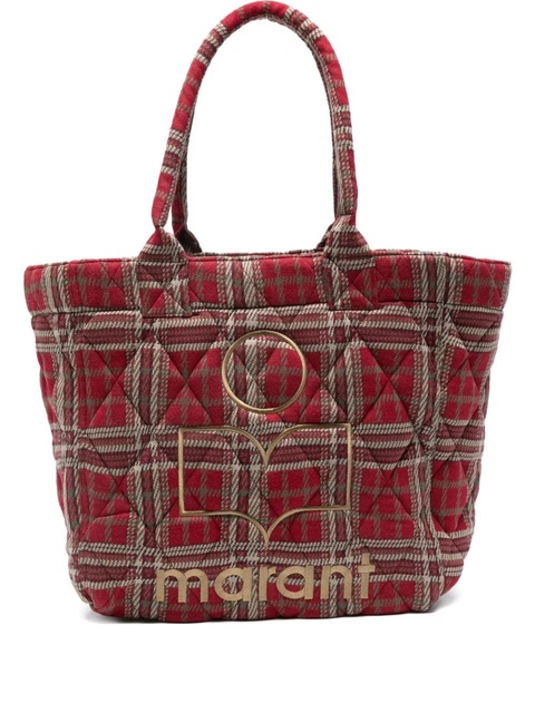 ISABEL MARANT small Yenky Tartan tote bag - Red - zdjęcie produktu nr 1