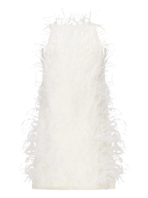 PINKO feather-embellished dress - White - zdjęcie produktu nr 2