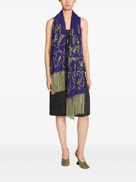 DRIES VAN NOTEN embroidered scarf - Purple - zdjęcie produktu nr 2