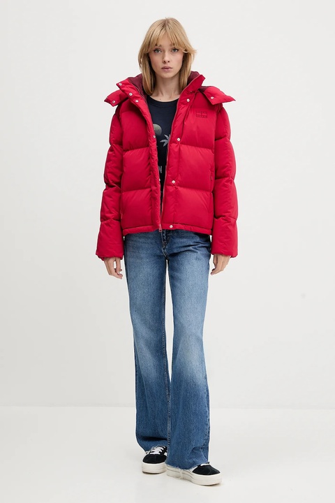 Tommy Jeans kurtka puchowa kolor czerwony zimowa DW0DW21623 - zdjęcie produktu nr 2