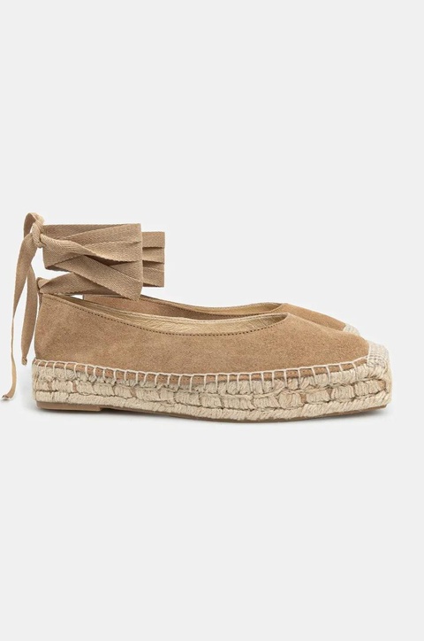 Answear.LAB espadryle zamszowe kolor beżowy - zdjęcie produktu nr 2