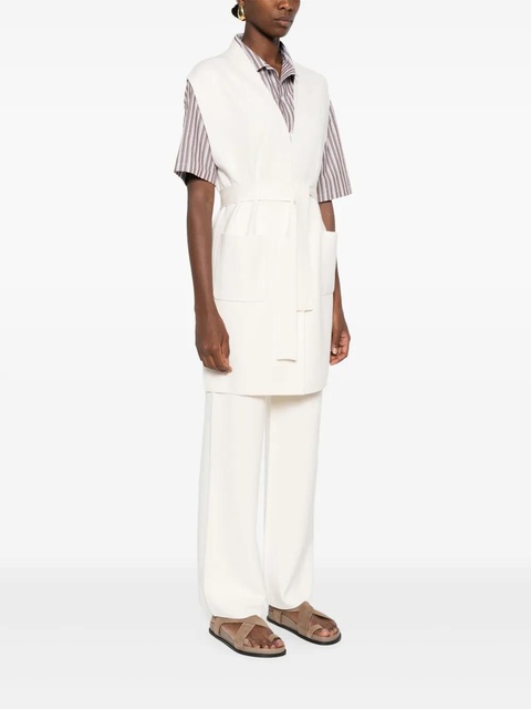 Max Mara belted gilet - White - zdjęcie produktu nr 2