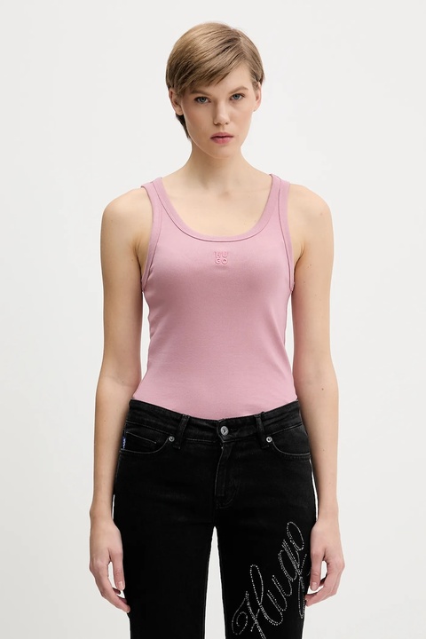 HUGO top damski kolor różowy 50514489 - zdjęcie produktu nr 1