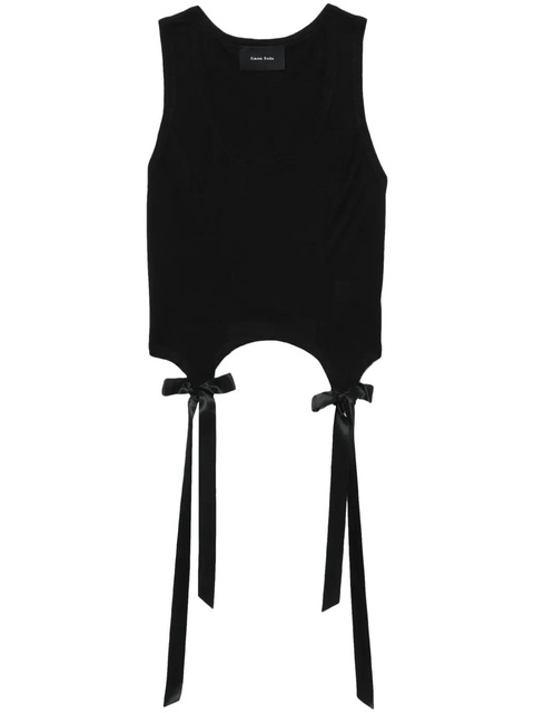 Simone Rocha bow and ribbon-detail cotton vest - Black - zdjęcie produktu nr 1