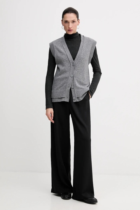 Sisley kamizelka z dodatkiem wełny damski kolor szary 1M9AL603B - zdjęcie produktu nr 2