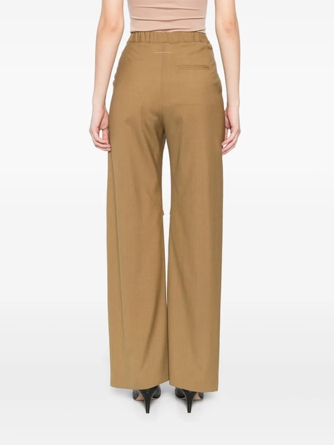 MM6 Maison Margiela pleat-detailing trousers - Brown - zdjęcie produktu nr 2
