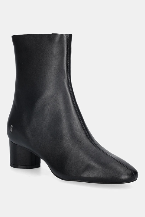 Nokwol botki skórzane Alyssa Black Leather damskie kolor czarny na słupku Alyssa Black Leather - zdjęcie produktu nr 1