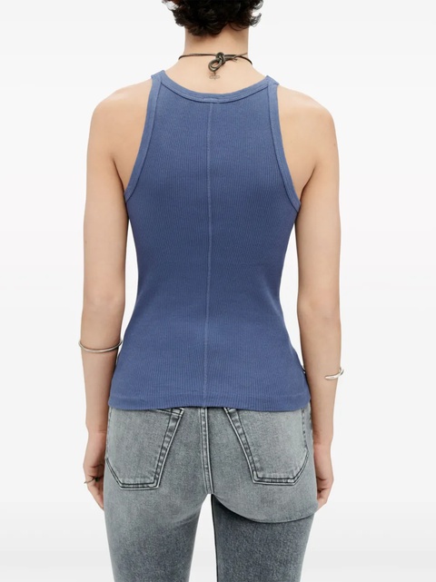 RE/DONE ribbed cotton scoop neck tank top - Blue - zdjęcie produktu nr 1
