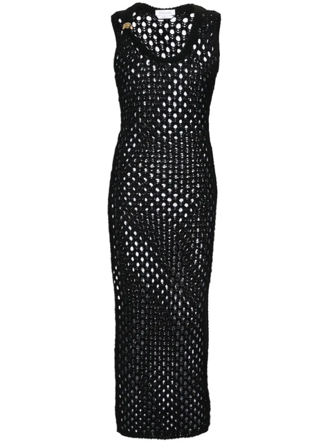 Blumarine crochet cotton long dress - Black - zdjęcie produktu nr 1