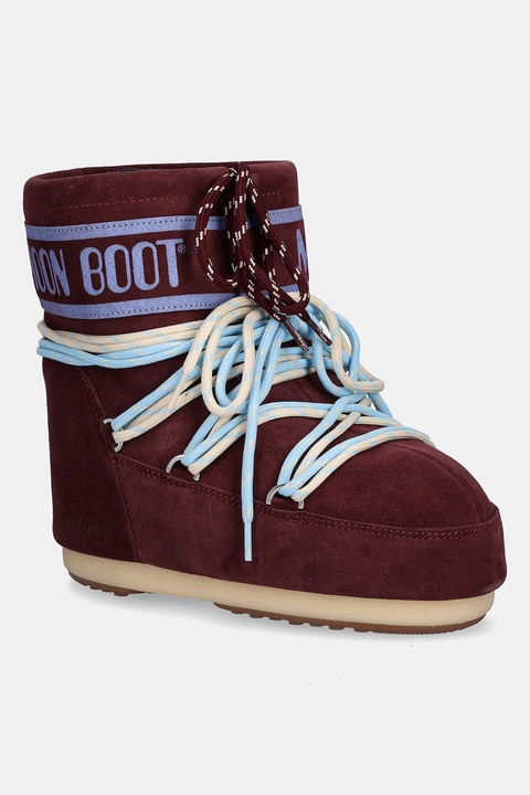 Moon Boot śniegowce MB ICON LOW SUEDE LACES kolor czerwony 80D1409670 D013 - zdjęcie produktu nr 1