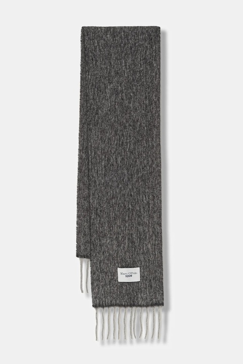 Marc O'Polo szalik z dodatkiem wełny damski kolor szary melanżowy 5000007554 - zdjęcie produktu nr 1