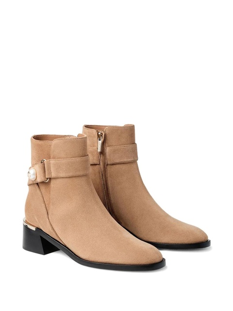 Jimmy Choo 50mm Noor embellished buckle boots - Neutrals - zdjęcie produktu nr 1