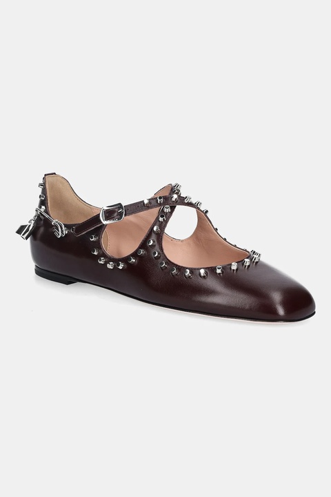 Bally baleriny skórzane BELISKA-STUDS kolor bordowy WA051M - zdjęcie produktu nr 1