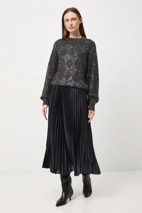 Medicine spódnica kolor granatowy midi rozkloszowana - zdjęcie produktu nr 1