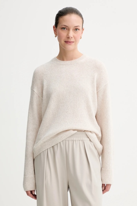 Marc O'Polo sweter z wełną damski kolor beżowy lekki 508612160463 - zdjęcie produktu nr 1