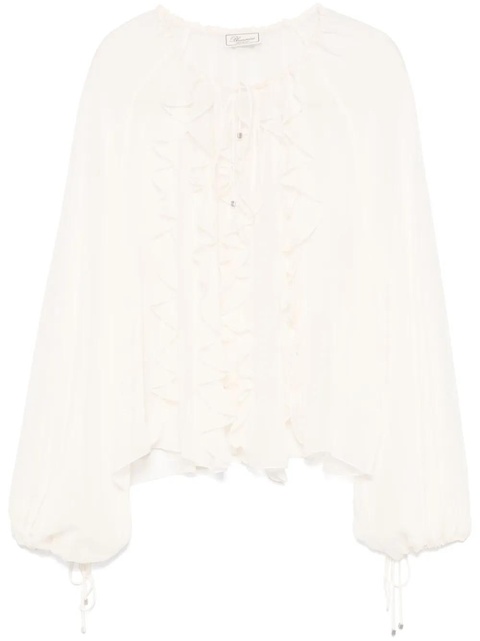 Blumarine georgette ruffled blouse - White - zdjęcie produktu nr 1