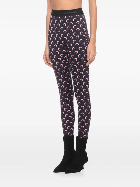 Marine Serre Fuseaux moon-printed leggings - Black - zdjęcie produktu nr 1