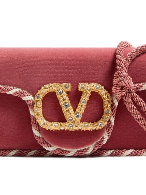 Valentino Garavani Locò jewel-embellished VLogo clutch - Pink - zdjęcie produktu nr 2
