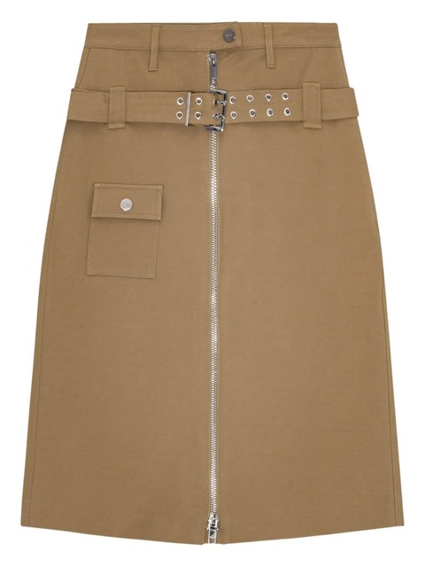 GANNI belted cotton skirt - Neutrals - zdjęcie produktu nr 1
