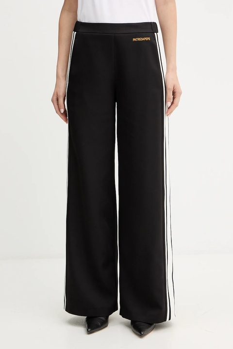 Patrizia Pepe spodnie damskie kolor czarny szerokie high waist 2P1716 A664 - zdjęcie produktu nr 1