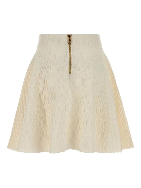 Balmain flared crocodile-knit skirt - Neutrals - zdjęcie produktu nr 1