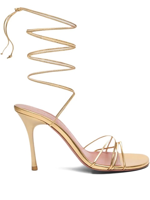 Amina Muaddi 95mm Lori sandals - Gold - zdjęcie produktu nr 1