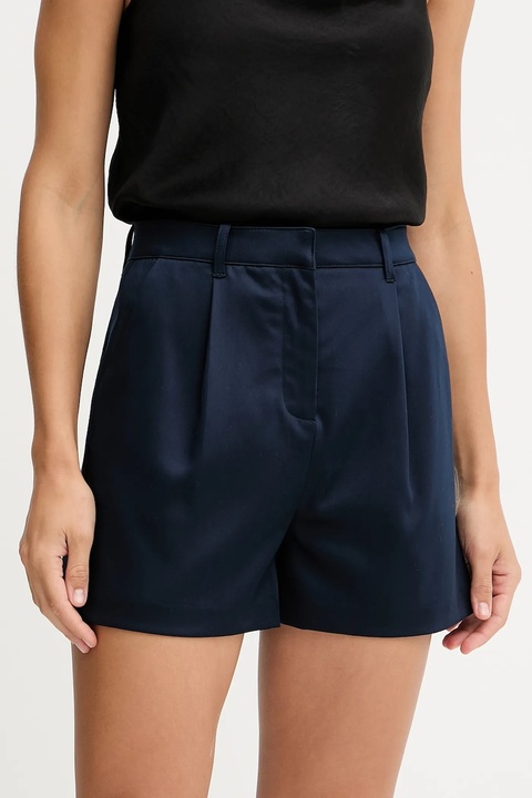 Guess szorty APOLLINE damskie kolor granatowy gładkie high waist W5YD13 WHG92 - zdjęcie produktu nr 1