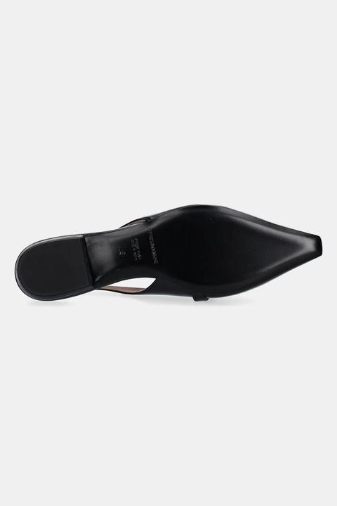 Emporio Armani baleriny skórzane kolor czarny z odkrytą piętą X3D301 XF271 00002 - zdjęcie produktu nr 2