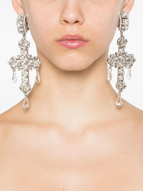 Alessandra Rich crystal-embellished earrings - White - zdjęcie produktu nr 1